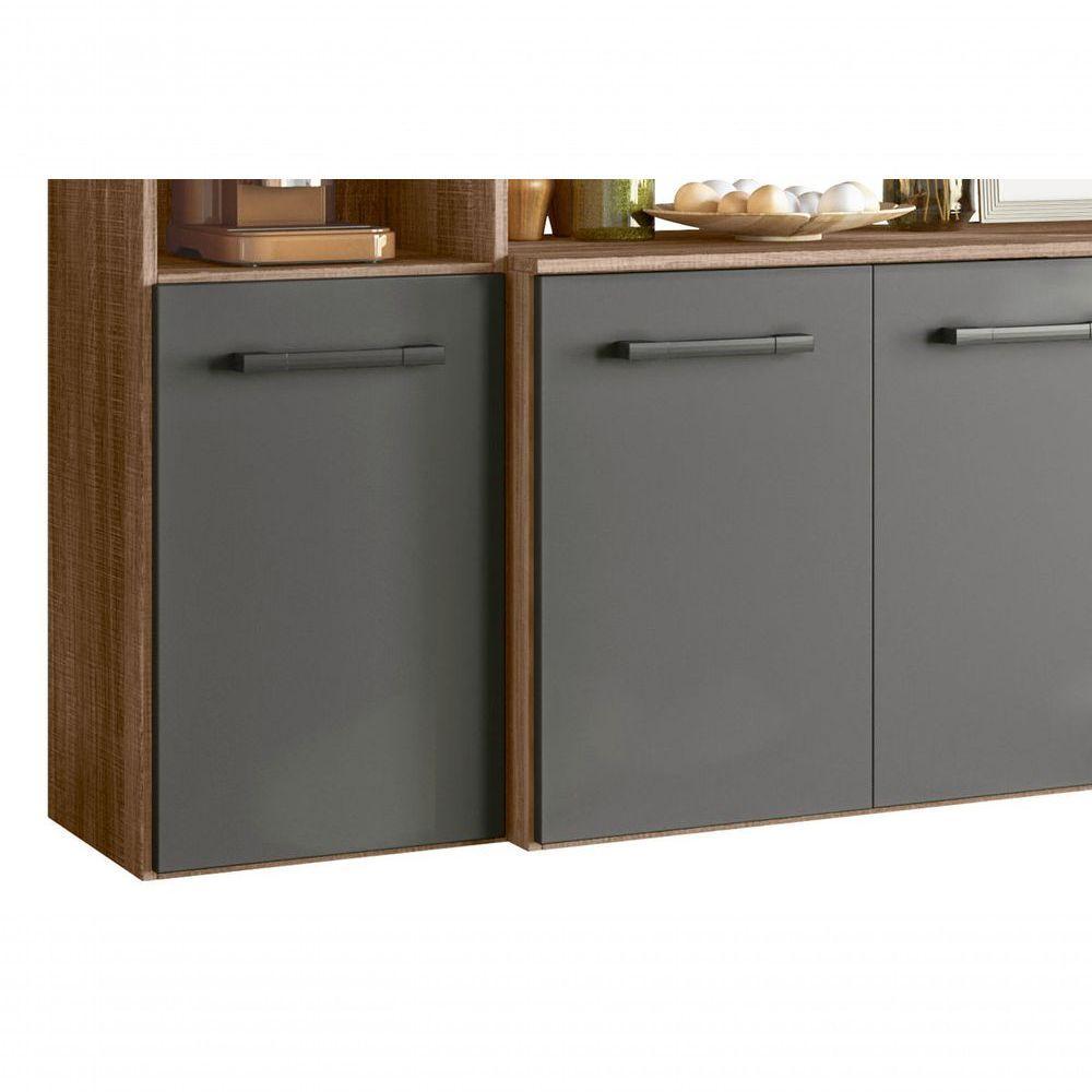 Cozinha Suspensa 07 Portas 02 Gavetas Carvalho Rústico Com Chumbo Juliete - Nicioli - 6