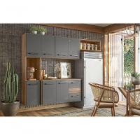 Cozinha Suspensa 07 Portas 02 Gavetas Carvalho Rústico Com Chumbo Juliete - Nicioli - 2