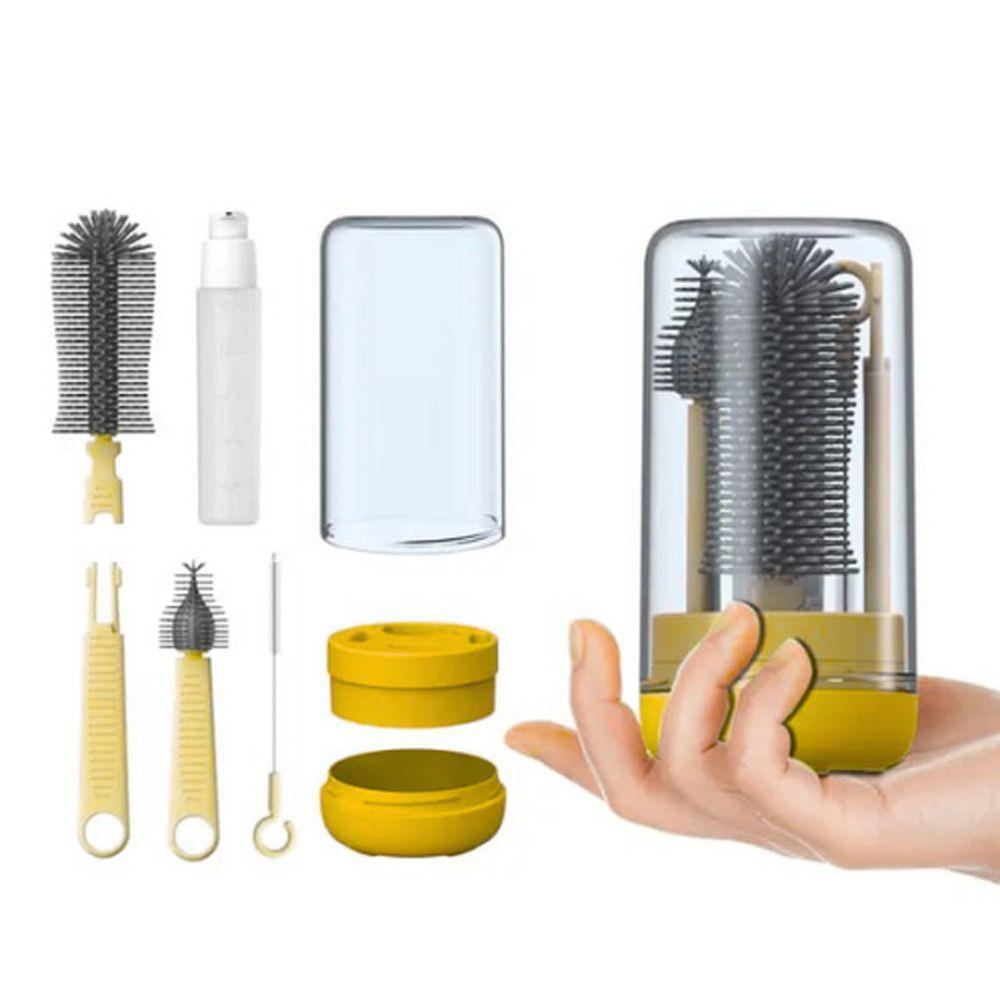 Kit Escova De Limpeza 4 Em 1 Mamadeira Garrafa Copo Bebe Criança Higiene Limpeza Bolsa Passeio Viagem - 7
