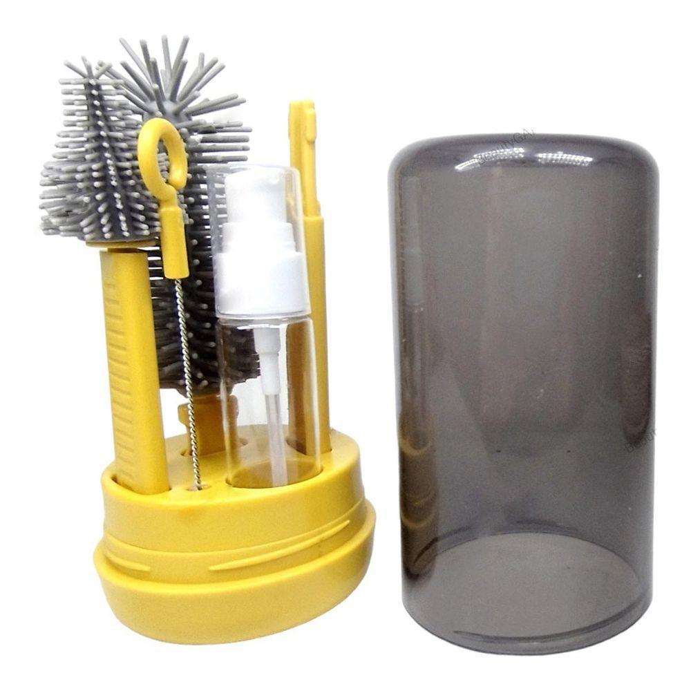 Kit Escova De Limpeza 4 Em 1 Mamadeira Garrafa Copo Bebe Criança Higiene Limpeza Bolsa Passeio Viagem - 9