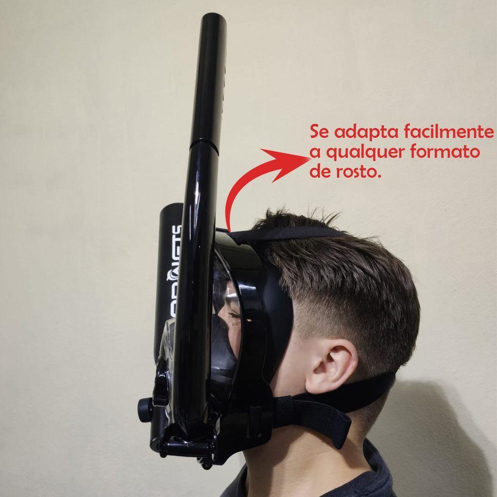 Mascara De Mergulho Cilindro Oxigenio Ar Manometro Oculos Snorkel Nataçao Suporte Camera Anti Embaçamento - 4