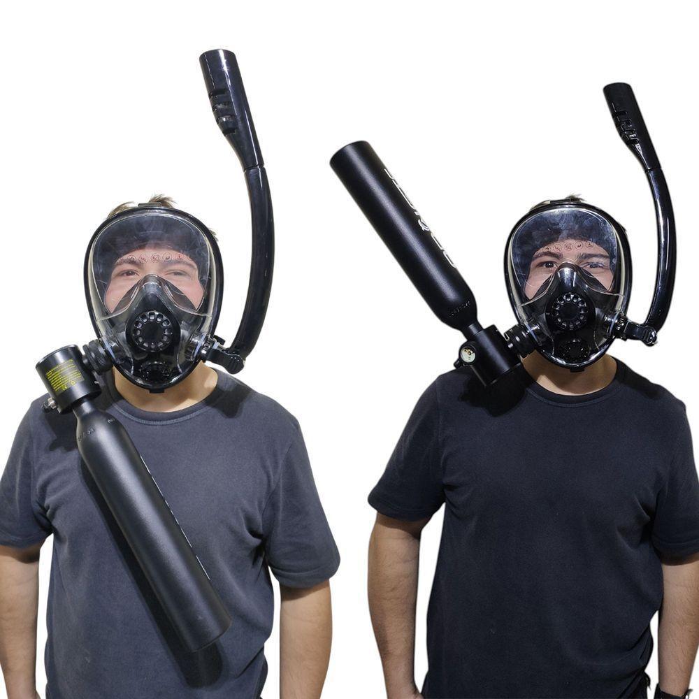 Mascara De Mergulho Cilindro Oxigenio Ar Manometro Oculos Snorkel Nataçao Suporte Camera Anti Embaçamento - 10