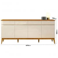 Buffet Aparador Magnum Off White Com Cedro - Edn Móveis - 6