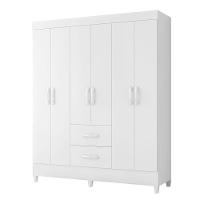 Guarda Roupa Mobi 6 Portas Biflex Branco Fosco Liso-rosa Matte - Albatroz Móveis - 1