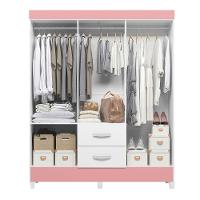 Guarda Roupa Mobi 6 Portas Biflex Branco Fosco Liso-rosa Matte - Albatroz Móveis - 6
