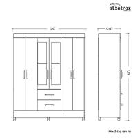 Guarda Roupa Mobi 6 Portas Biflex Branco Fosco Liso-rosa Matte - Albatroz Móveis - 7