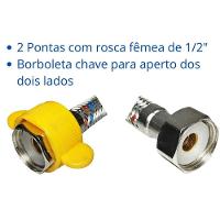 Engate Rabicho Mangueira Flexivel 60cm Conexao Femea Pia Banheiro Torneira Cozinha Resistente Trançada - 3