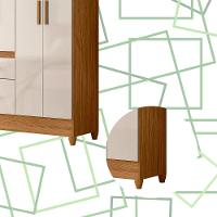 Guarda-roupa Madri Pequeno Quarto 4 Portas 2 Gavetas Freijo Com Off White - 5