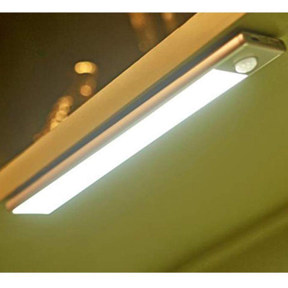 Luminaria Led 3 Tons Sensor Presença Movimento 3 Modos Usb Bateria Recarregavel Quarto Sala Cozinha Armario Iluminaçao - 2
