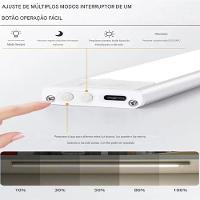 Luminaria Led 3 Tons Sensor Presença Movimento 3 Modos Usb Bateria Recarregavel Quarto Sala Cozinha Armario Iluminaçao - 5