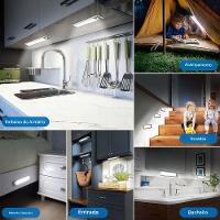 Luminaria Led 3 Tons Sensor Presença Movimento 3 Modos Usb Bateria Recarregavel Quarto Sala Cozinha Armario Iluminaçao - 8