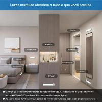 Luminaria Led 3 Tons Sensor Presença Movimento 3 Modos Usb Bateria Recarregavel Quarto Sala Cozinha Armario Iluminaçao - 9