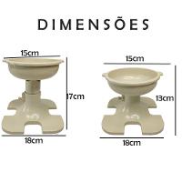 Tijela De Raçao Elevado Gato Pet Cachorro Cao Comedouro Ergonomico Ajustavel Antiderrapante Petshop Casa Comida Agua - 2