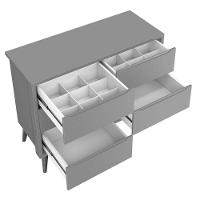 Cômoda 6 Gavetas Théo New Rosa Fosco Com Madeira - Moveisaqui - 5