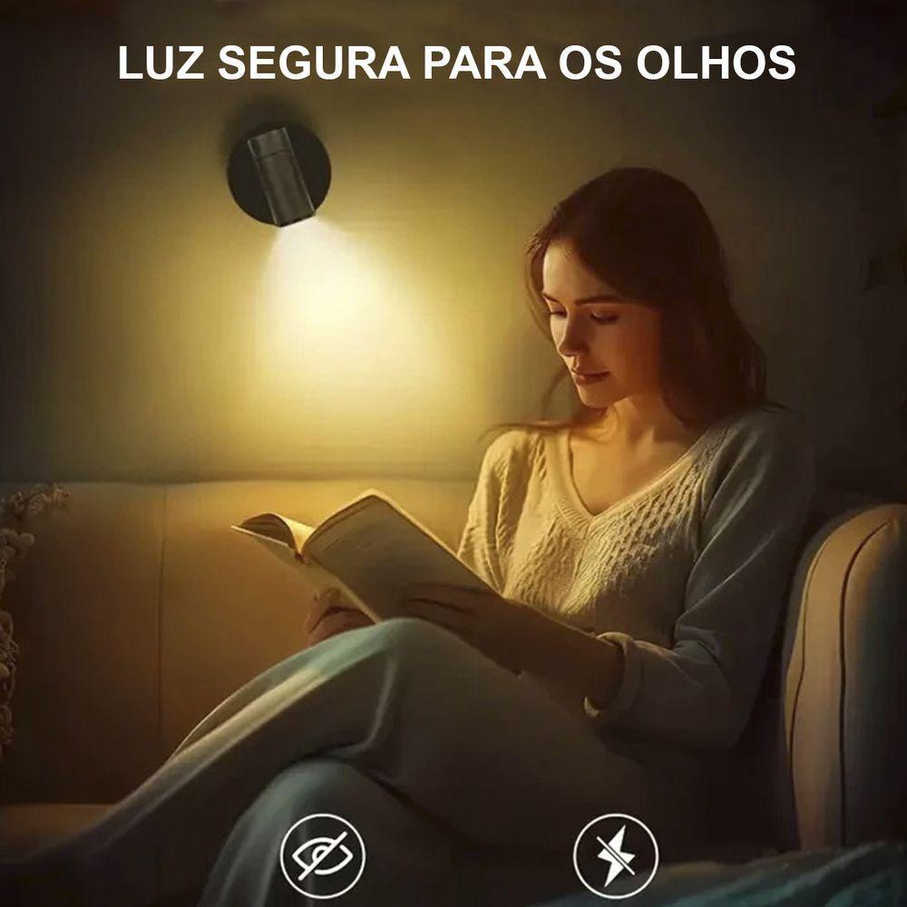 Lumianria Arandela Mesa Parede Touch 3 Tons Ajsutaveis Iluminaçao Decoraçao Recarregavel Portatil Sala Casa Quarto - 7