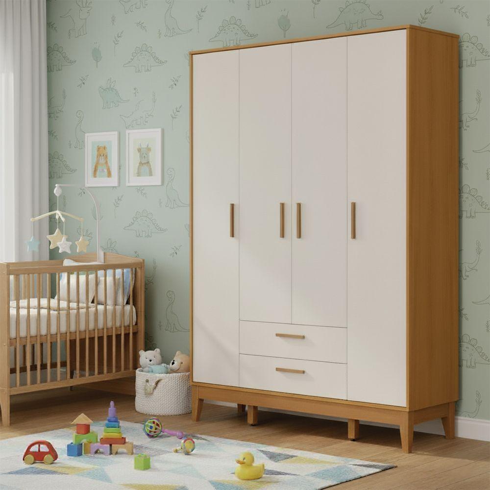 Roupeiro Flip 4 Portas 2 Gavetas Areia Fosco Com Savana - 2