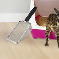 Pa Higienica Cata Coco Fezes Gato Cachorro Cao Pet Animais Aço Inox Limpeza Caixa Areia Bichinhos Estimaçao - 5