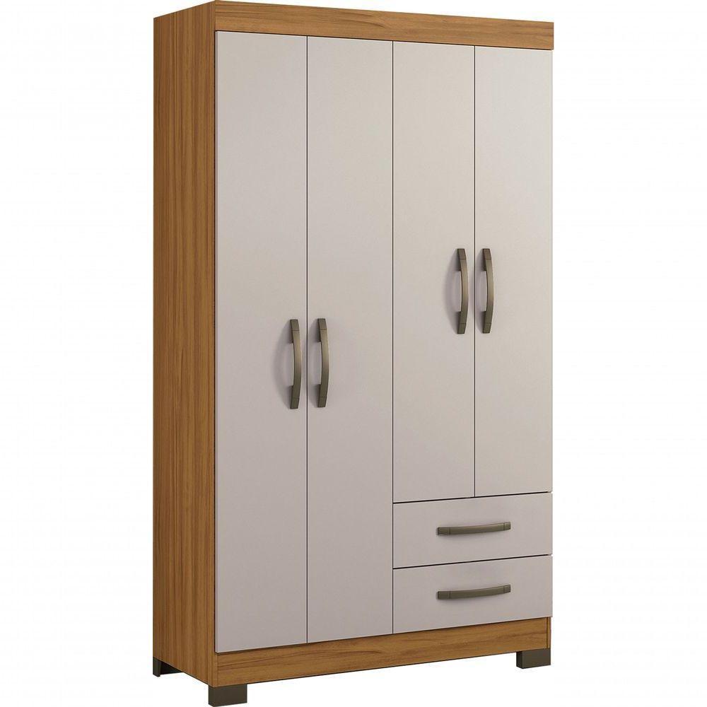 Guarda-roupa 4 Portas Nt 5005 Freijó Com Off White - Notável - 1