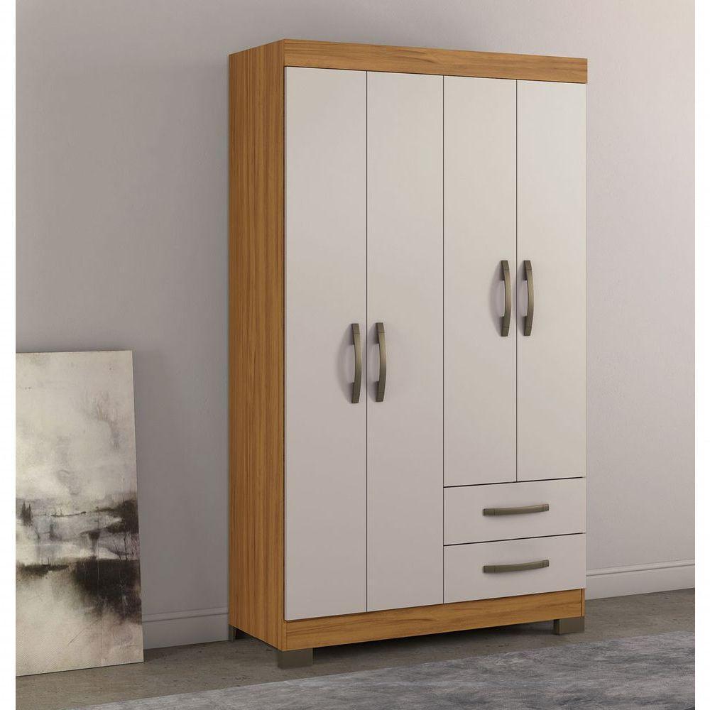 Guarda-roupa 4 Portas Nt 5005 Freijó Com Off White - Notável - 2