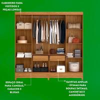 Guarda Roupa Marajo Grande Quarto Casal 8 Portas 2 Gavetas Freijo Com Off White - 3
