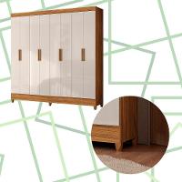 Guarda Roupa Marajo Grande Quarto Casal 8 Portas 2 Gavetas Freijo Com Off White - 5