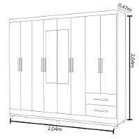 Guarda Roupa Marajo Grande Quarto Casal 8 Portas 2 Gavetas Freijo Com Off White - 6