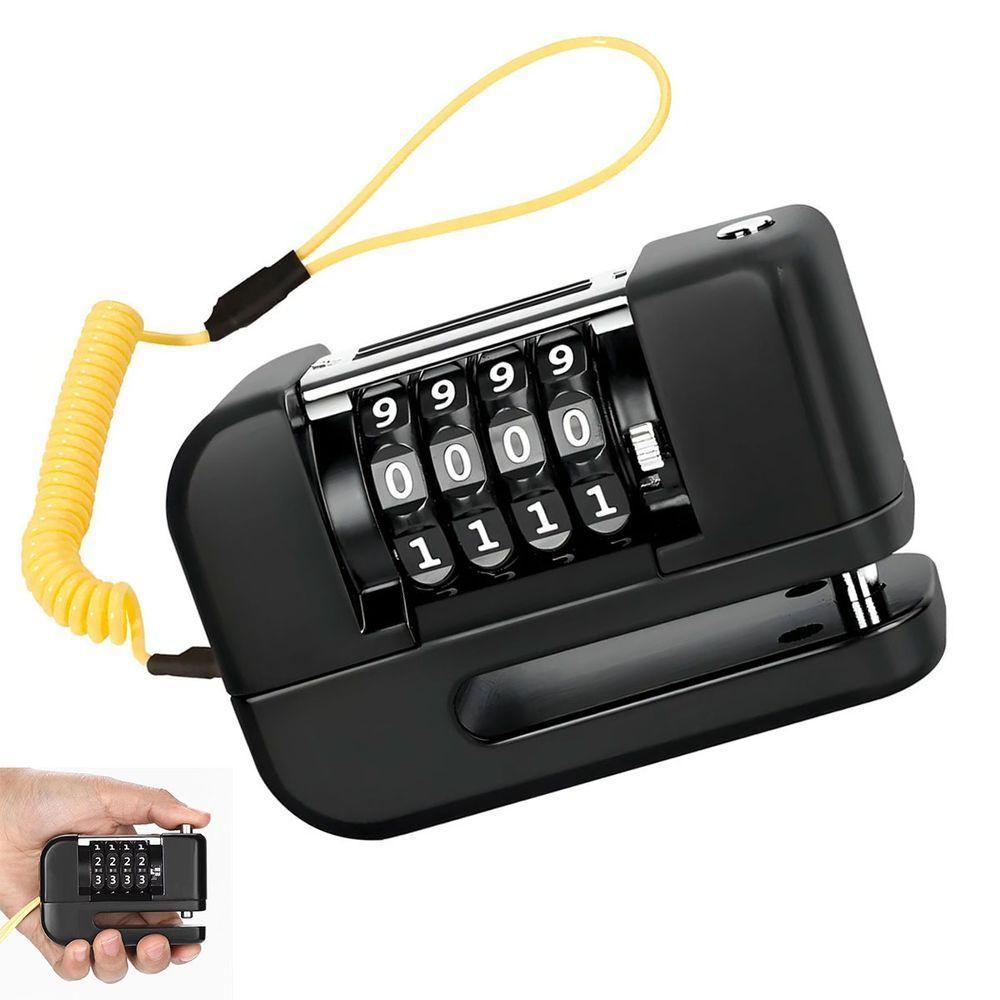 Trava De Disco Freio Com Senha Antifurto Moto Motocicleta Bike Bicicleta Segurança Proteçao Cadeado Resistente - 1