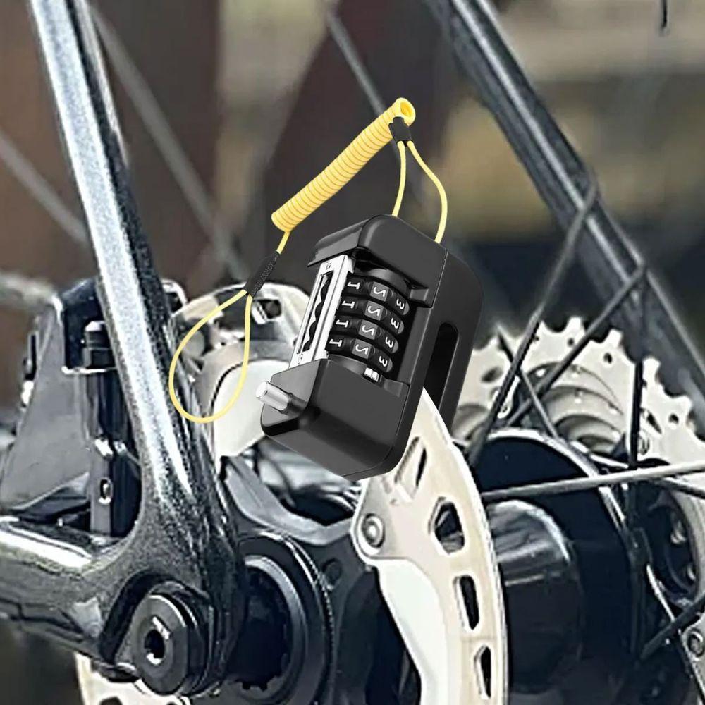 Trava De Disco Freio Com Senha Antifurto Moto Motocicleta Bike Bicicleta Segurança Proteçao Cadeado Resistente - 4