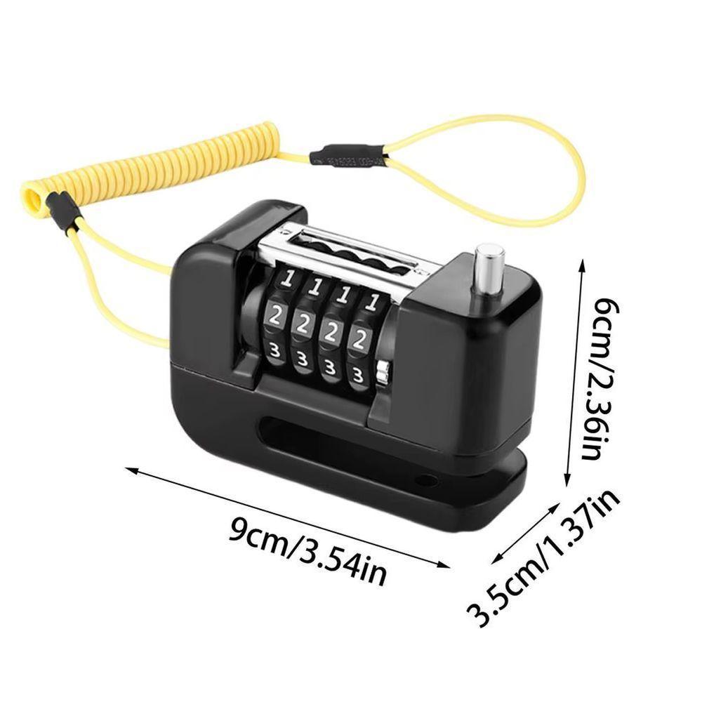 Trava De Disco Freio Com Senha Antifurto Moto Motocicleta Bike Bicicleta Segurança Proteçao Cadeado Resistente - 6