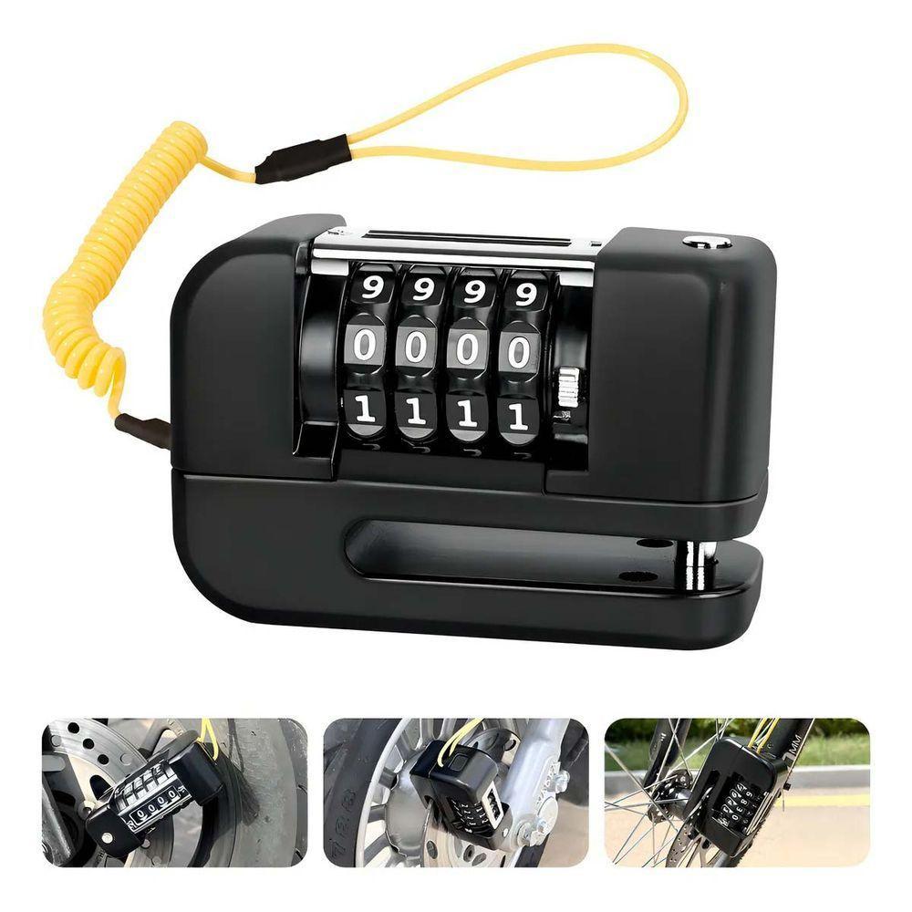 Trava De Disco Freio Com Senha Antifurto Moto Motocicleta Bike Bicicleta Segurança Proteçao Cadeado Resistente - 10