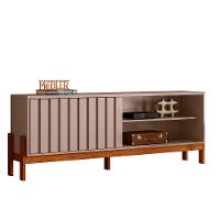 Bancada Rack New Aurora Sala Para Tv De 75 Polegadas Grigio Fosco Com Cinamomo Mel - 1