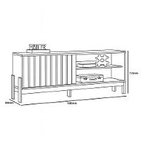Bancada Rack New Aurora Sala Para Tv De 75 Polegadas Grigio Fosco Com Cinamomo Mel - 8