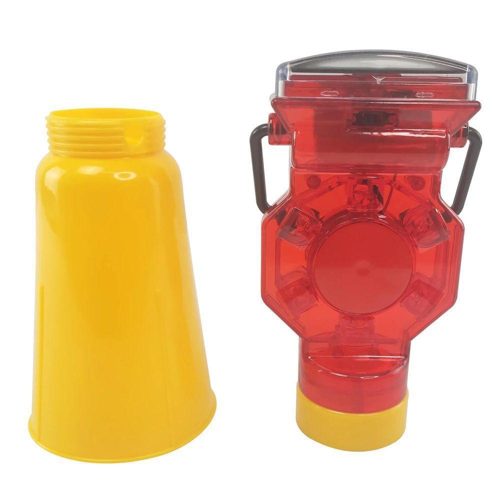 Sinalizador Solar Viario Kit 15 Uni Obra Estrada Rodovia Transito Construçao Reparo Acidente Segurança - 3