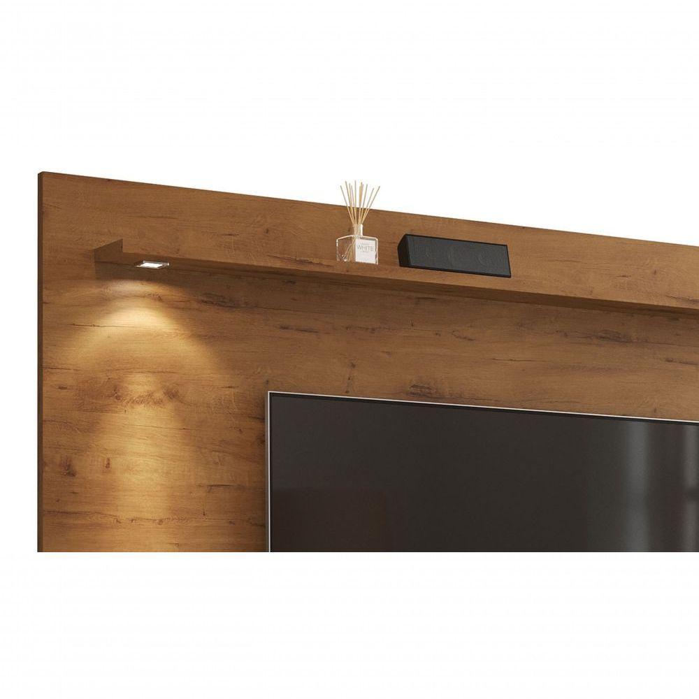 Rack Com Painel Aspen 1.8 Madeiro Canela Com Off White - Moveisaqui - 3