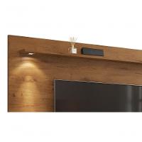 Rack Com Painel Aspen 1.8 Madeiro Canela Com Off White - Moveisaqui - 3