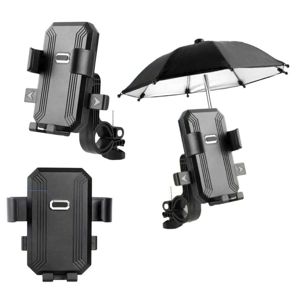 Suporte Celular Mini Guarda Chuva Moto Bike Motocicleta Bicicleta Respingos Chuvisco Motoboy Ciclismo Protege Telefone - 1
