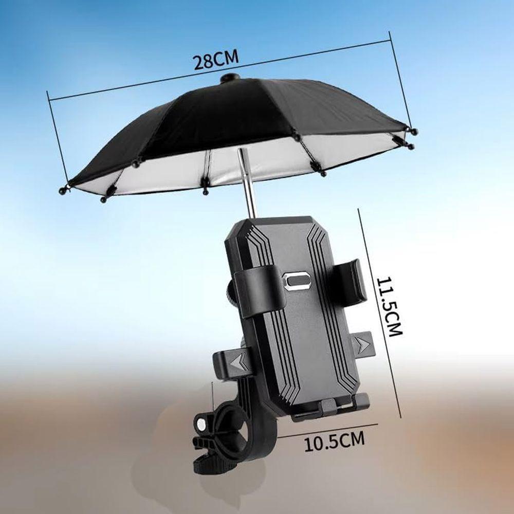 Suporte Celular Mini Guarda Chuva Moto Bike Motocicleta Bicicleta Respingos Chuvisco Motoboy Ciclismo Protege Telefone - 2