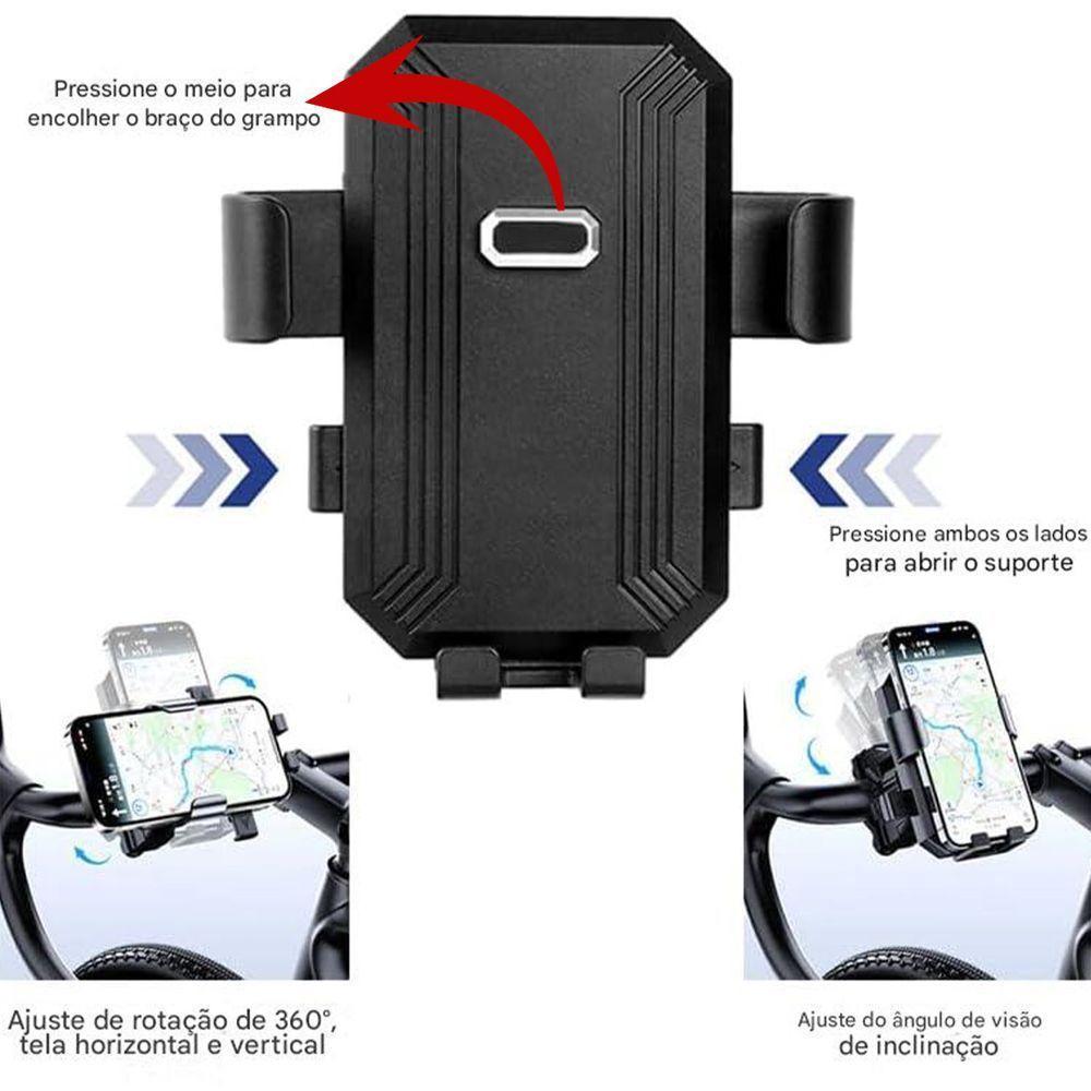Suporte Celular Mini Guarda Chuva Moto Bike Motocicleta Bicicleta Respingos Chuvisco Motoboy Ciclismo Protege Telefone - 3
