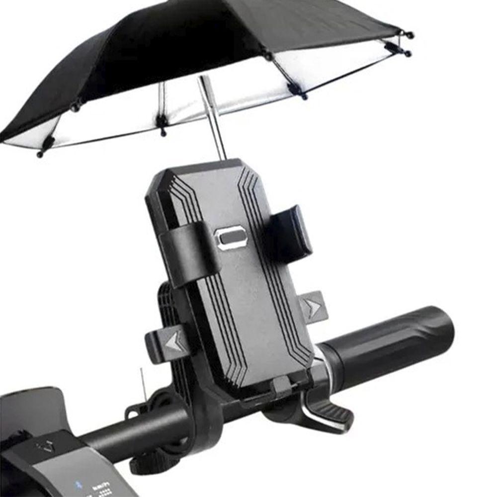 Suporte Celular Mini Guarda Chuva Moto Bike Motocicleta Bicicleta Respingos Chuvisco Motoboy Ciclismo Protege Telefone - 7