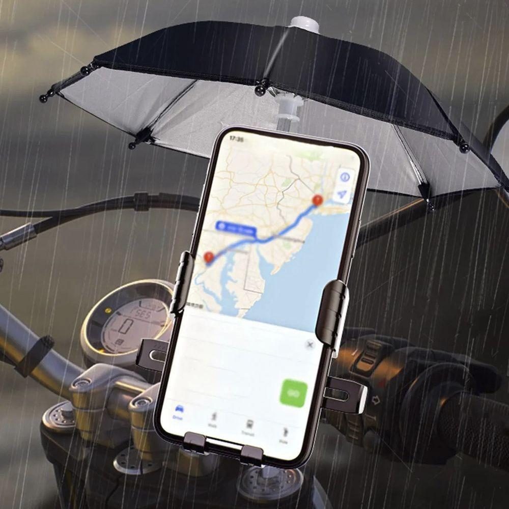 Suporte Celular Mini Guarda Chuva Moto Bike Motocicleta Bicicleta Respingos Chuvisco Motoboy Ciclismo Protege Telefone - 9