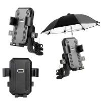 Suporte Celular Mini Guarda Chuva Moto Bike Motocicleta Bicicleta Respingos Chuvisco Motoboy Ciclismo Protege Telefone - 1