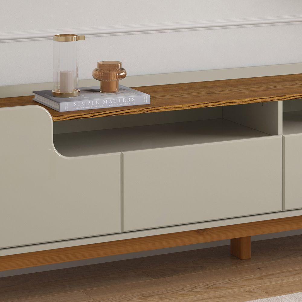 Rack Estante Flip 1.6 4 Portas Para Tvs Até 60 Polegadas Off White Com Camaru - 4