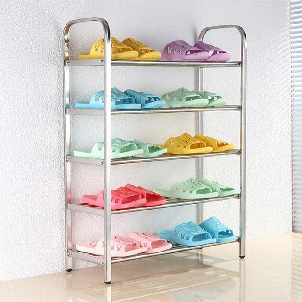 Sapateira Prateleira Inox 5 Andares Tenis Sapato Sandalia Calçado Rack Organizaçao Casa Entrada Multiuso - 2