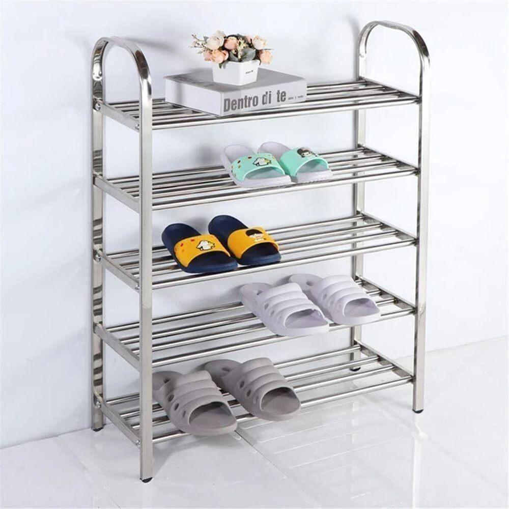 Sapateira Prateleira Inox 5 Andares Tenis Sapato Sandalia Calçado Rack Organizaçao Casa Entrada Multiuso - 3