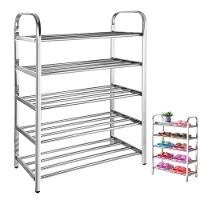 Sapateira Prateleira Inox 5 Andares Tenis Sapato Sandalia Calçado Rack Organizaçao Casa Entrada Multiuso - 1