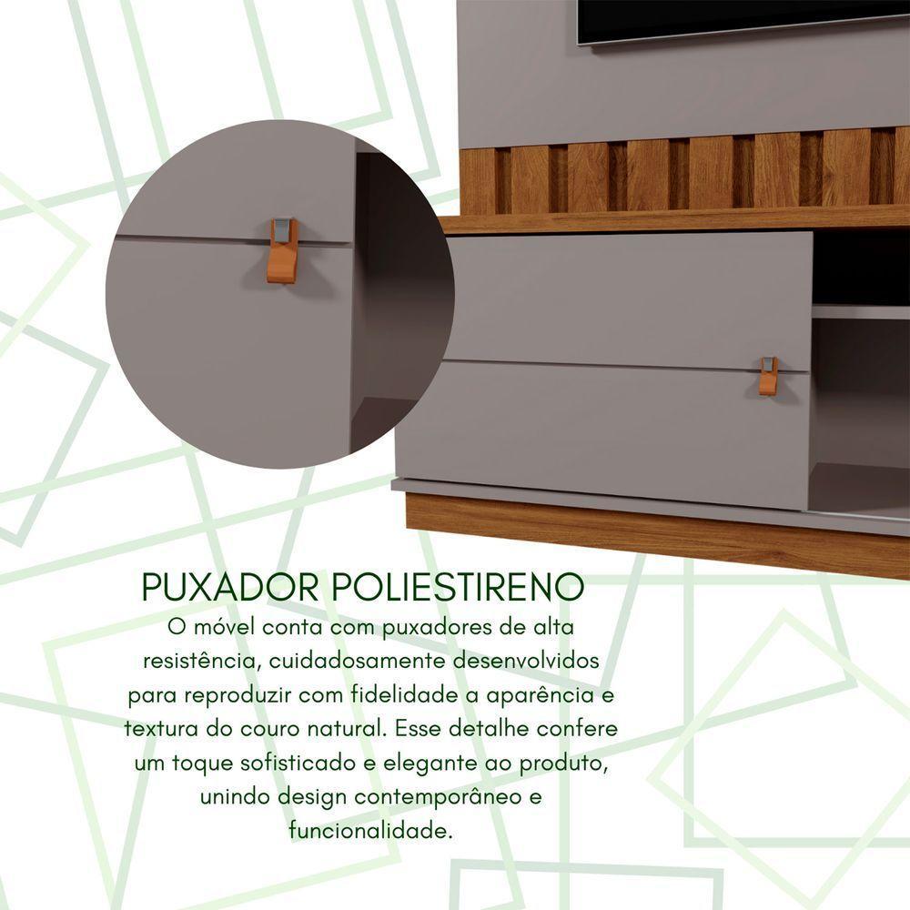 Home Rack Painel Sala Para Tv De 70 Polegadas Florianopolis Grigio Com Amendoa - 3