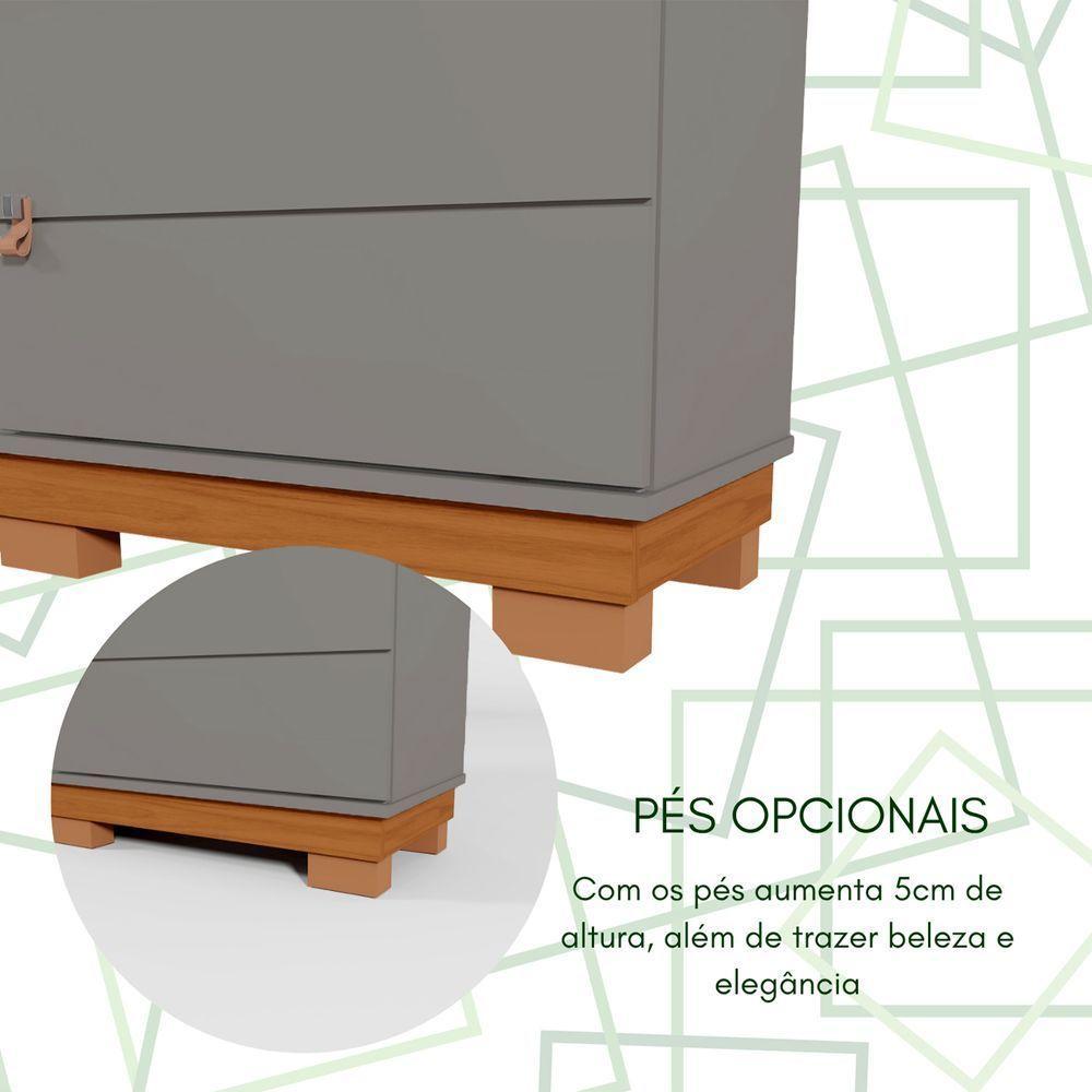 Home Rack Painel Sala Para Tv De 70 Polegadas Florianopolis Grigio Com Amendoa - 4