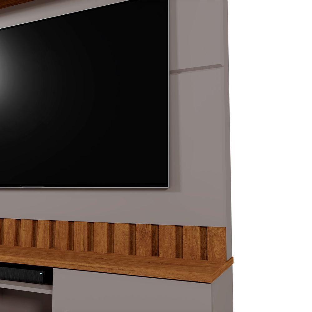 Home Rack Painel Sala Para Tv De 70 Polegadas Florianopolis Grigio Com Amendoa - 5
