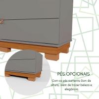 Home Rack Painel Sala Para Tv De 70 Polegadas Florianopolis Grigio Com Amendoa