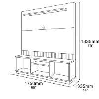 Home Rack Painel Sala Para Tv De 70 Polegadas Florianopolis Grigio Com Amendoa - 6